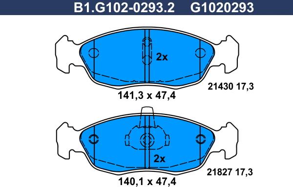 Galfer B1.G102-0293.2 - Bremžu uzliku kompl., Disku bremzes ps1.lv