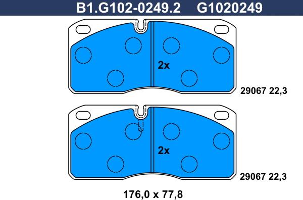 Galfer B1.G102-0249.2 - Bremžu uzliku kompl., Disku bremzes ps1.lv