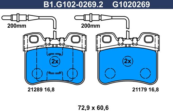 Galfer B1.G102-0269.2 - Bremžu uzliku kompl., Disku bremzes ps1.lv