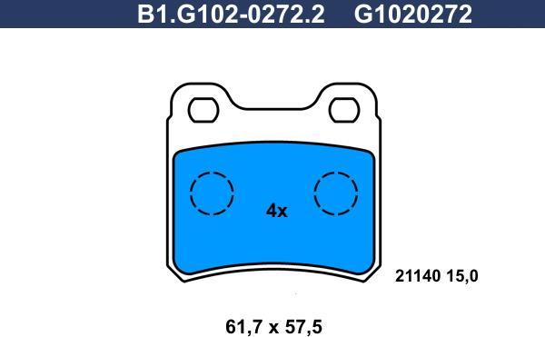 Galfer B1.G102-0272.2 - Bremžu uzliku kompl., Disku bremzes ps1.lv