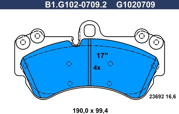 Galfer B1.G102-0709.2 - Bremžu uzliku kompl., Disku bremzes ps1.lv