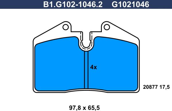 Galfer B1.G102-1046.2 - Bremžu uzliku kompl., Disku bremzes ps1.lv