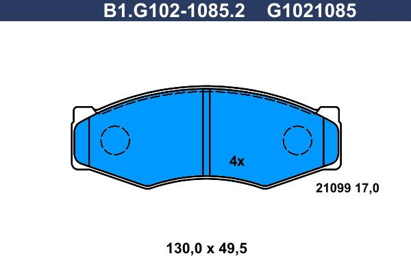 Galfer B1.G102-1085.2 - Bremžu uzliku kompl., Disku bremzes ps1.lv