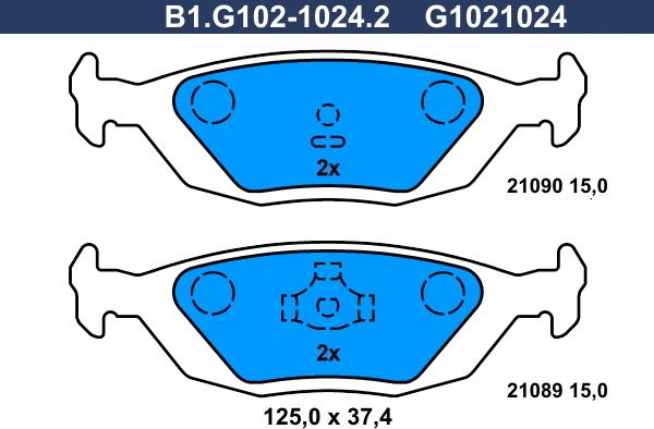 Galfer B1.G102-1024.2 - Bremžu uzliku kompl., Disku bremzes ps1.lv