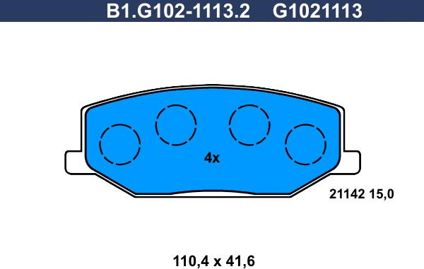 Galfer B1.G102-1113.2 - Bremžu uzliku kompl., Disku bremzes ps1.lv