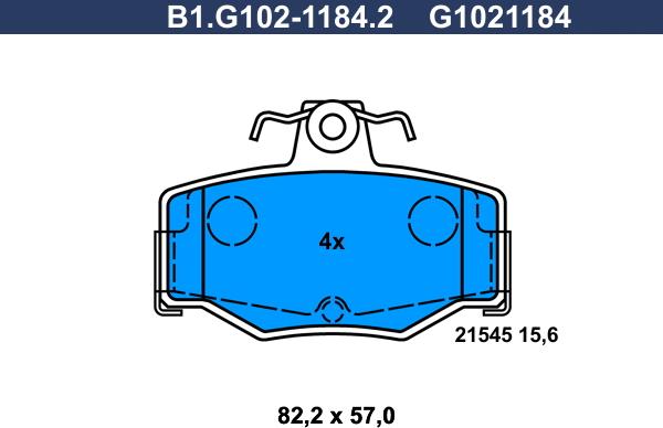 Galfer B1.G102-1184.2 - Bremžu uzliku kompl., Disku bremzes ps1.lv