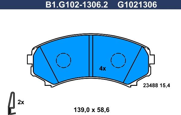 Galfer B1.G102-1306.2 - Bremžu uzliku kompl., Disku bremzes ps1.lv