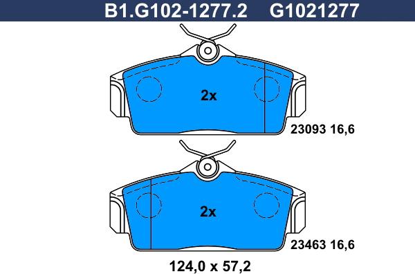 Galfer B1.G102-1277.2 - Bremžu uzliku kompl., Disku bremzes ps1.lv