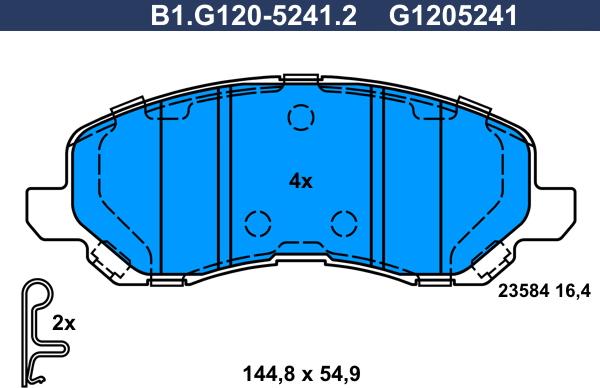 Galfer B1.G120-5241.2 - Bremžu uzliku kompl., Disku bremzes ps1.lv