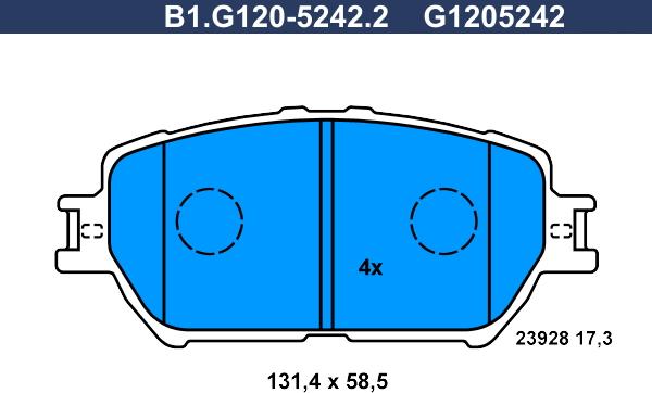 Galfer B1.G120-5242.2 - Bremžu uzliku kompl., Disku bremzes ps1.lv