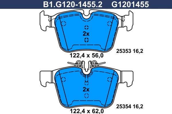 Galfer B1.G120-1455.2 - Bremžu uzliku kompl., Disku bremzes ps1.lv