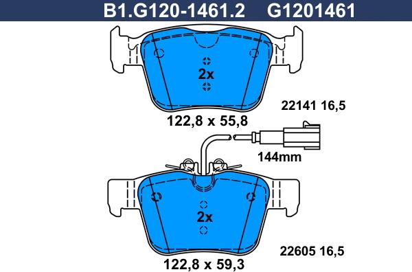 Galfer B1G12014612 - Bremžu uzliku kompl., Disku bremzes ps1.lv