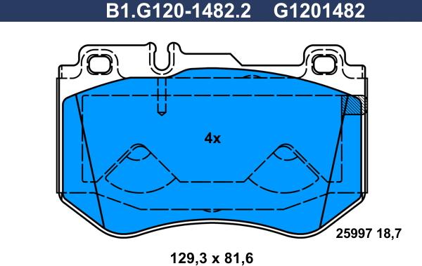 Galfer B1.G120-1482.2 - Bremžu uzliku kompl., Disku bremzes ps1.lv