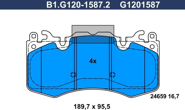 Galfer B1.G120-1587.2 - Bremžu uzliku kompl., Disku bremzes ps1.lv