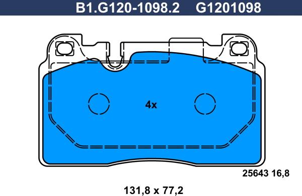 Galfer B1.G120-1098.2 - Bremžu uzliku kompl., Disku bremzes ps1.lv