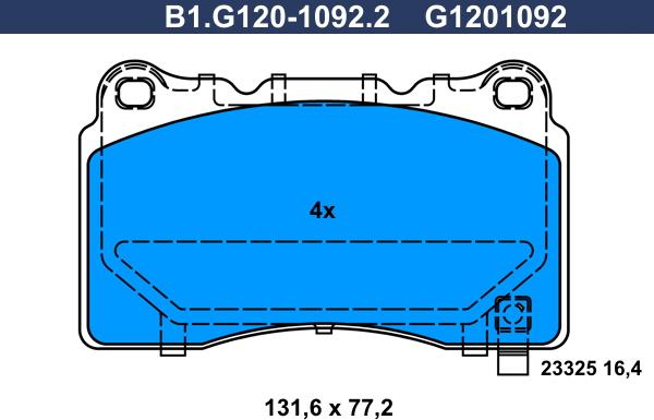 Galfer B1.G120-1092.2 - Bremžu uzliku kompl., Disku bremzes ps1.lv