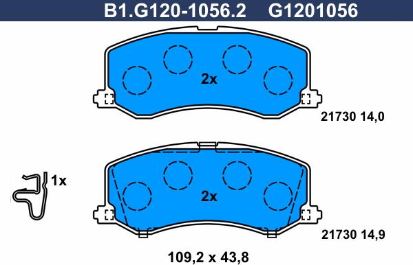 Galfer B1.G120-1056.2 - Bremžu uzliku kompl., Disku bremzes ps1.lv