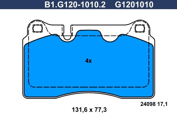 Galfer B1.G120-1010.2 - Bremžu uzliku kompl., Disku bremzes ps1.lv