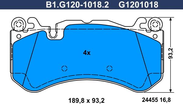 Galfer B1.G120-1018.2 - Bremžu uzliku kompl., Disku bremzes ps1.lv