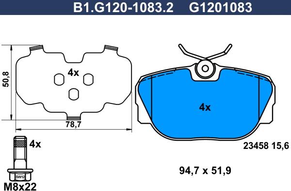 Galfer B1.G120-1083.2 - Bremžu uzliku kompl., Disku bremzes ps1.lv