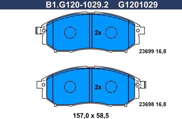 Galfer B1.G120-1029.2 - Bremžu uzliku kompl., Disku bremzes ps1.lv