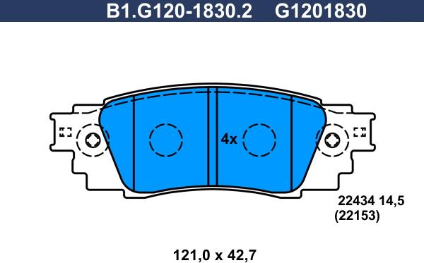 Galfer B1.G120-1830.2 - Bremžu uzliku kompl., Disku bremzes ps1.lv