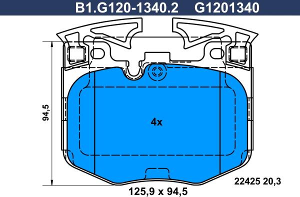 Galfer B1.G120-1340.2 - Bremžu uzliku kompl., Disku bremzes ps1.lv