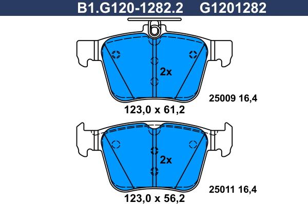 Galfer B1.G120-1282.2 - Bremžu uzliku kompl., Disku bremzes ps1.lv