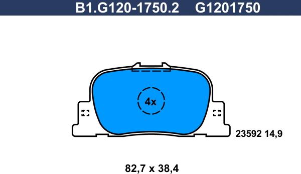 Galfer B1.G120-1750.2 - Bremžu uzliku kompl., Disku bremzes ps1.lv