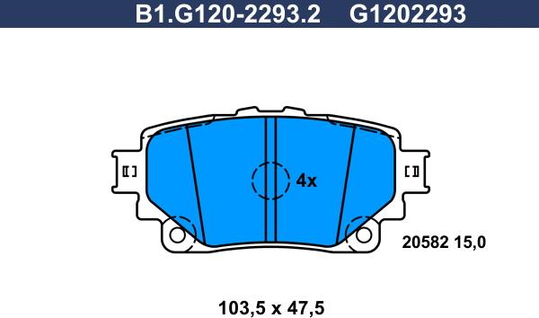 Galfer B1.G120-2293.2 - Bremžu uzliku kompl., Disku bremzes ps1.lv