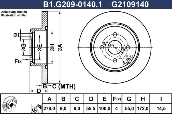 Galfer B1.G209-0140.1 - Bremžu diski ps1.lv