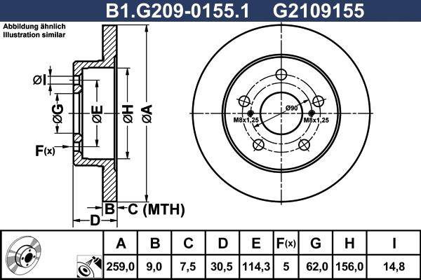 Galfer B1.G209-0155.1 - Bremžu diski ps1.lv