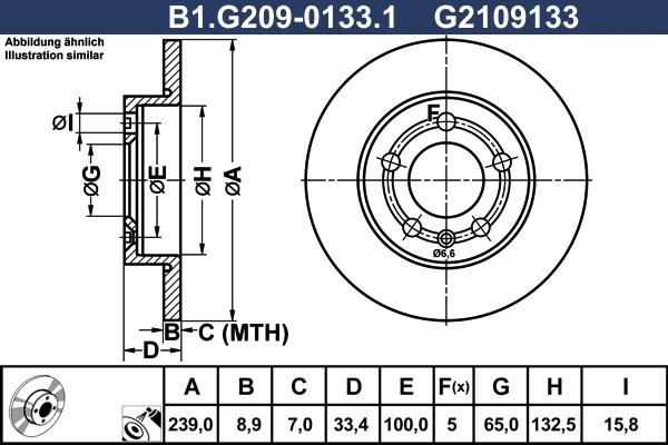 Galfer B1.G209-0133.1 - Bremžu diski ps1.lv