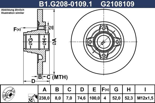 Galfer B1.G208-0109.1 - Bremžu diski ps1.lv