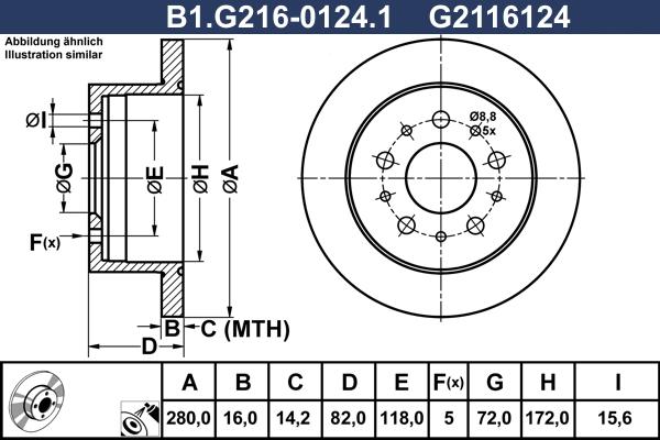 Galfer B1.G216-0124.1 - Bremžu diski ps1.lv