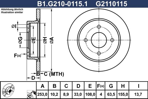 Galfer B1.G210-0115.1 - Bremžu diski ps1.lv