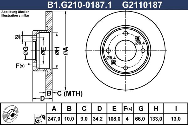 Galfer B1.G210-0187.1 - Bremžu diski ps1.lv