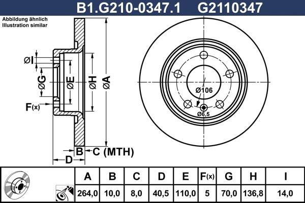 Galfer B1.G210-0347.1 - Bremžu diski ps1.lv