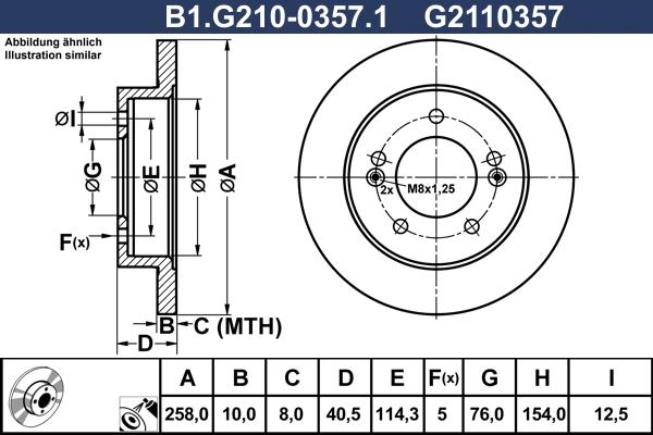 Galfer B1.G210-0357.1 - Bremžu diski ps1.lv