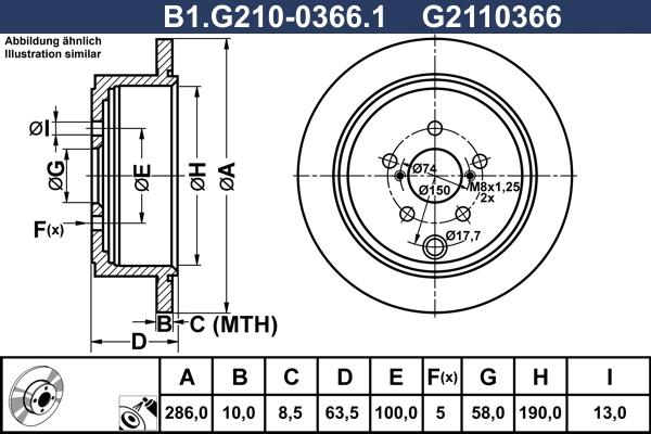 Galfer B1.G210-0366.1 - Bremžu diski ps1.lv