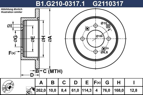 Galfer B1.G210-0317.1 - Bremžu diski ps1.lv