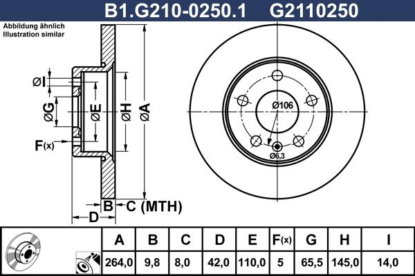 Galfer B1.G210-0250.1 - Bremžu diski ps1.lv