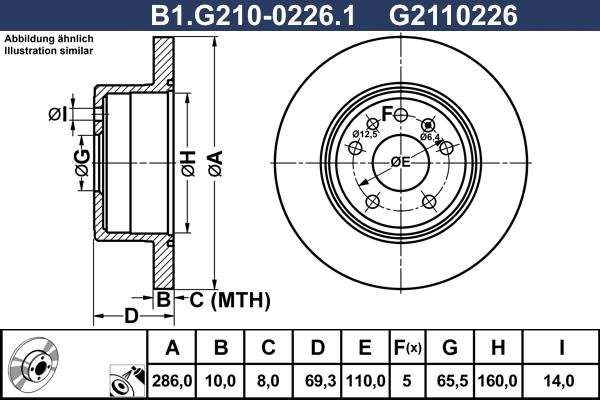 Galfer B1.G210-0226.1 - Bremžu diski ps1.lv