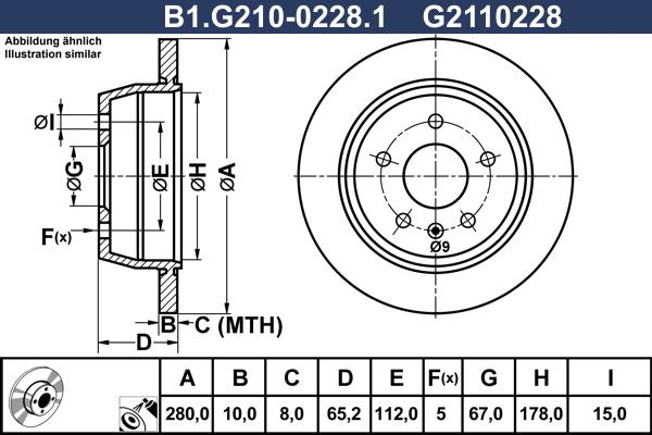 Galfer B1.G210-0228.1 - Bremžu diski ps1.lv