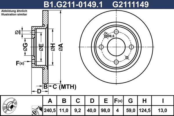 Galfer B1.G211-0149.1 - Bremžu diski ps1.lv