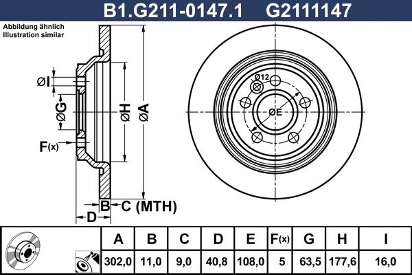 Galfer B1.G211-0147.1 - Bremžu diski ps1.lv