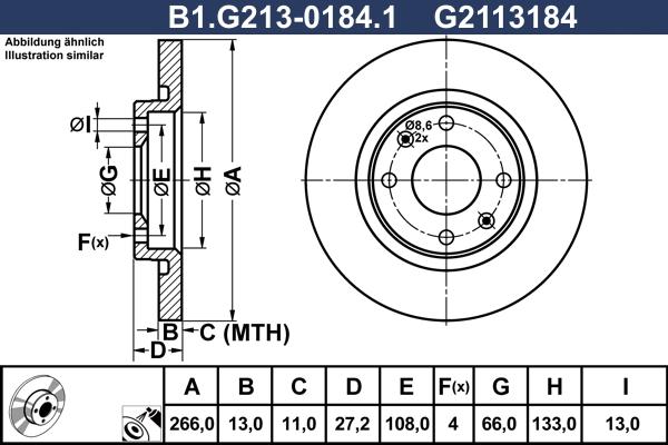 Galfer B1.G213-0184.1 - Bremžu diski ps1.lv