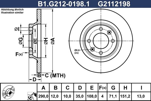 Galfer B1.G212-0198.1 - Bremžu diski ps1.lv