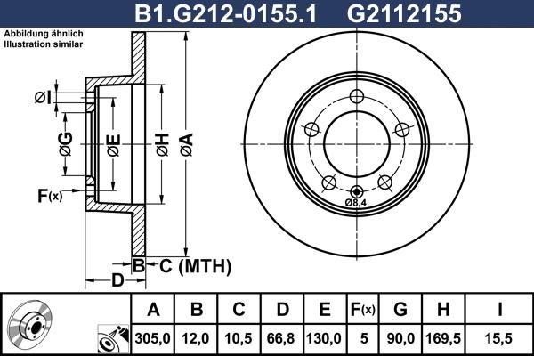 Galfer B1.G212-0155.1 - Bremžu diski ps1.lv