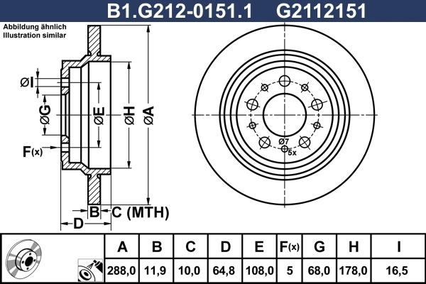 Galfer B1.G212-0151.1 - Bremžu diski ps1.lv